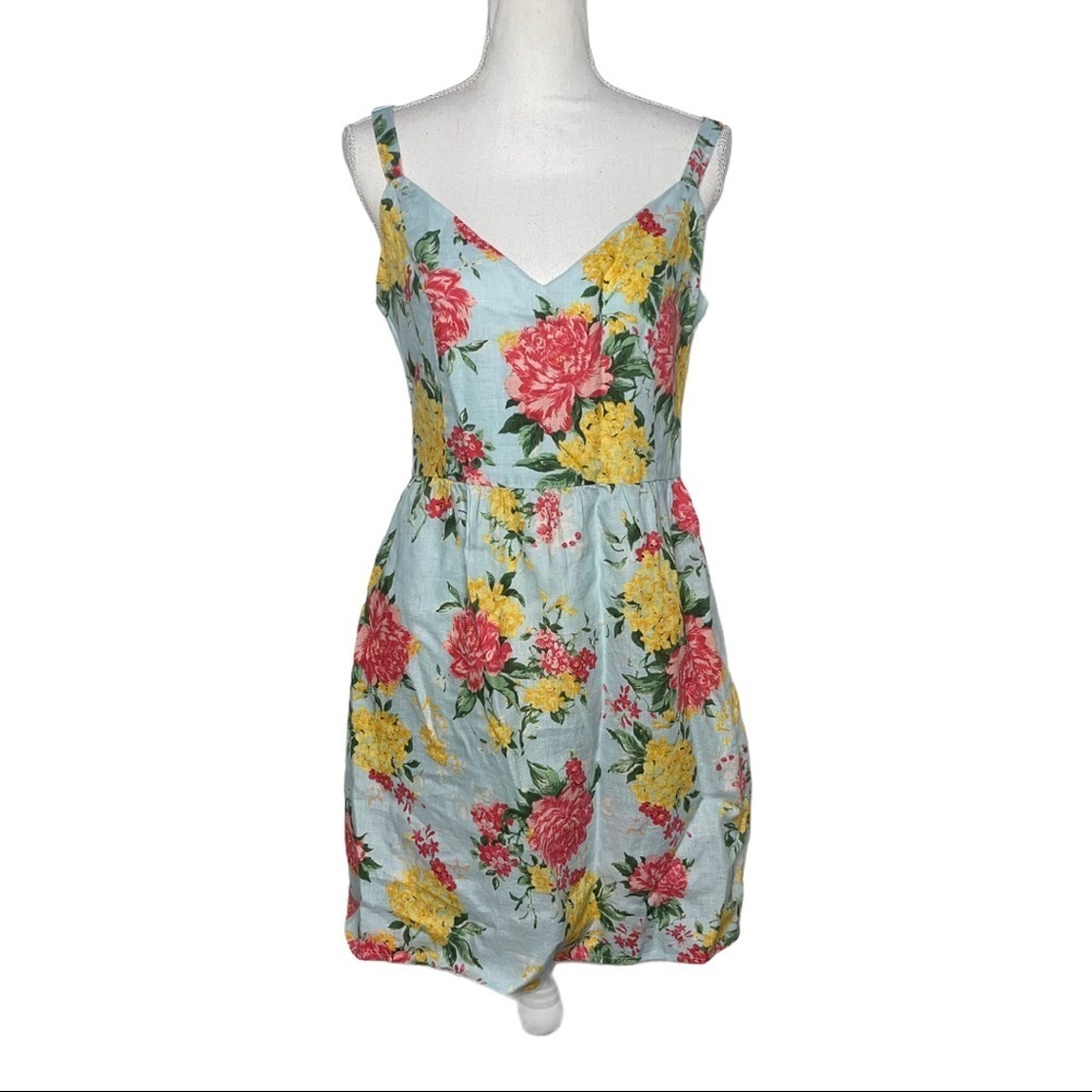 CYNTHIA ROWLEY Floral Linen Sundress 8